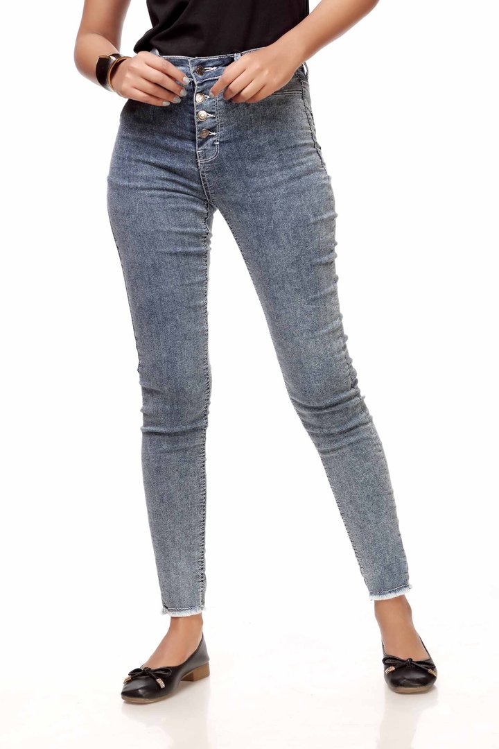 High Rise Stone Washed Jeans